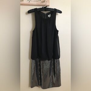 Vintage Cache Black Sleeveless Drop Waist Cocktail Dress Sequins Size 6